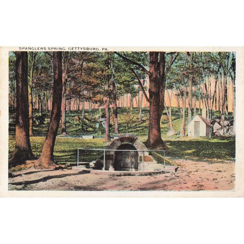 Gettysburg Pennsylvania PA Spanglers Spring Civil War White Border Postcard